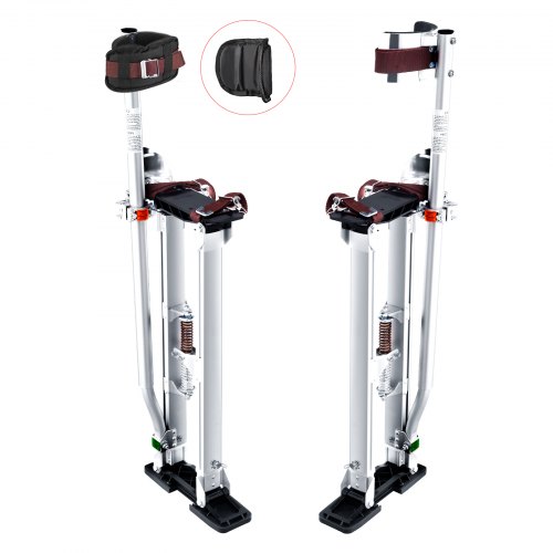 VEVOR Drywall Stilts, 61 cm-102 cm Adjustable Aluminum Tool Stilts with Protective Knee Pads, Durable and Non-slip Work Stilts for Sheetrock Painting, Walking, Taping, Silver