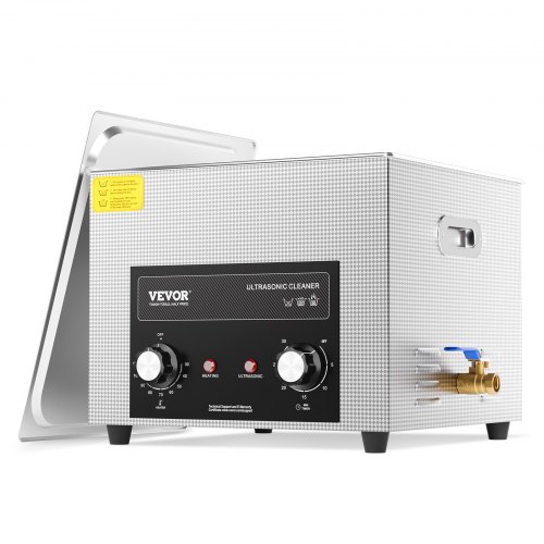 VEVOR 15L Ultrasonic Cleaner with Heater Timer & Basket, Professional Digital Sonic Cavitation Machine, 360W Cleaning Machine for Lab Tools, Metal Parts, Carburetor, Brass, Auto Parts, Engine Parts