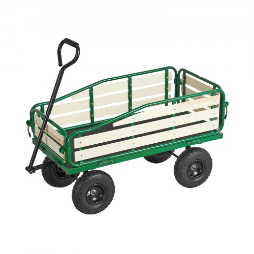 VEVOR Dragvagn för barn, 101 cm småbarnsvagnar med hopfällbar träpanel och handtag, stöder upp till 250 kg, 25,4 cm terrängdäck, allmänvagn födelsedagspresent för barn trädgårdsarbete strand