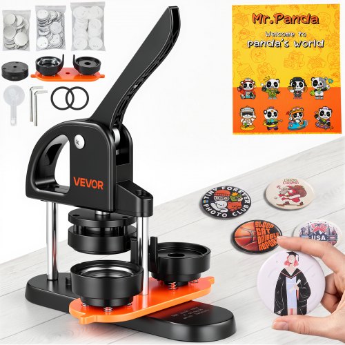 VEVOR Button Maker Machine, 2.28 inch/58mm Pin Maker, Installation-Free Badge Punch Press Kit, Children DIY Gifts Button Making Supplies with 500pcs Button Parts, Circle Cutter, Magic Book