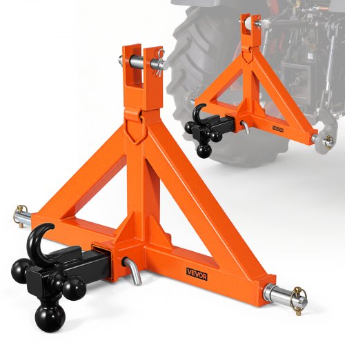 VEVOR 3 Point Trailer Hitch with 50.8 mm Receiver, 3 Pt Quick Hitch Attachment 3 Trailer Balls, Tractor Tow Drawbar Adapter for Category 1, Kubota, Mahindra, Ford, Yanmar, John Deere, Massey Ferguson