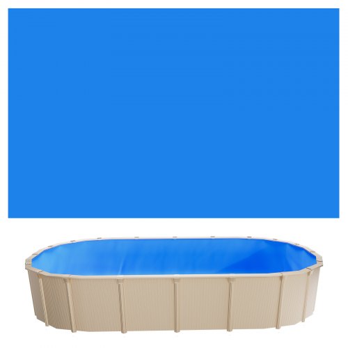 VEVOR Oval Poolfoder, 360 x 623 cm UniBead Poolfoder för 120 cm vägghöjd, Premium Tjock Vinyl, Enkel Montering med Läckagesäkra Fläckar, För Stålsidor Ovan Mark, Utomhus, Blå