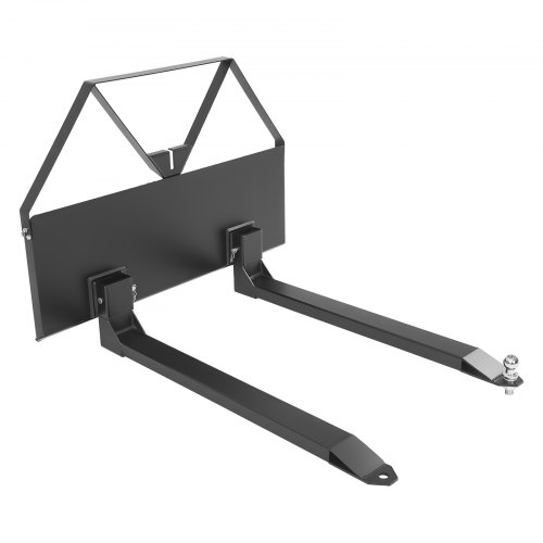 VEVOR Skid Steer Pallet Forks, 1179 kg Rated Capacity, Pallet Fork Frame Attachment with 122 cm Pallet Forks Blades, 47.6 mm Ball Hitch Receiver, Quick Tach Connection for Skid Steers, Tractors