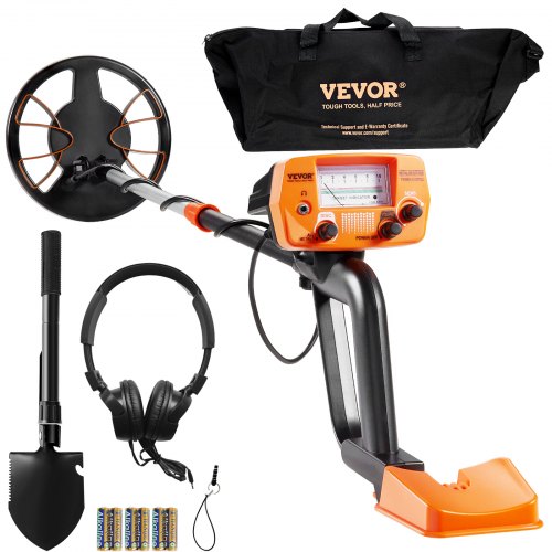 VEVOR metalldetektor för vuxna och barn, 20,3 cm vattentät sökspole med hög noggrann pekardisplay, justerbar 96,5 cm - 124,5 cm gulddetektor, lätt aluminiumskaft för att upptäcka guldskatter
