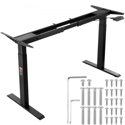 VEVOR Elektrisk Ståbordsram Dubbelmotor Justerbar 70-117 cm H Svart