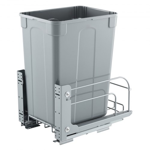 VEVOR Pullout Trash Can for Kitchen Cabinets, Garbage Waste Recycling Bin, Under Mount Waste Container, with Heavy Duty Metal Soft Close Sliding System and Door Kit, for Sink, Under Counter