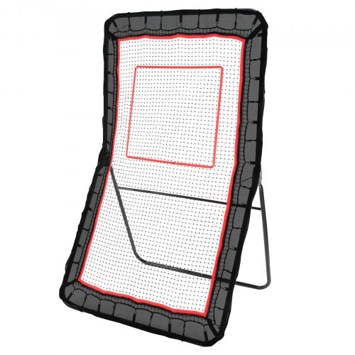 VEVOR Lacrosse Rebounder for Backyard, 1219.2 x 2133.6 mm Volleyball Bounce Back Net, Pitchback Throwback Baseball Softball Return Training Screen, Adjustable Angle Shooting Practice Training Wall with Target