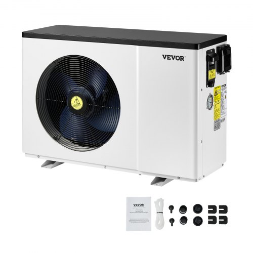 VEVOR Electric Pool Heat Pump, 1.48-7.11kW Heating Capacity, Energy-Saving Variable Frequency Pool Heaters for 15-30m³Above Ground Pools, Heating and Cooling Pool Water Heater AC220-240V 50Hz