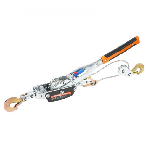 VEVOR Come Along Winch, 5 Ton (5,000 kg) Pulling Capacity, 3.5 m Steel Cable, 3 Hooks, Heavy Duty Ratchet Power Puller Tool with Dual Gears, Automotive Hoist Cable Puller Ideal for Vehicle Rescue