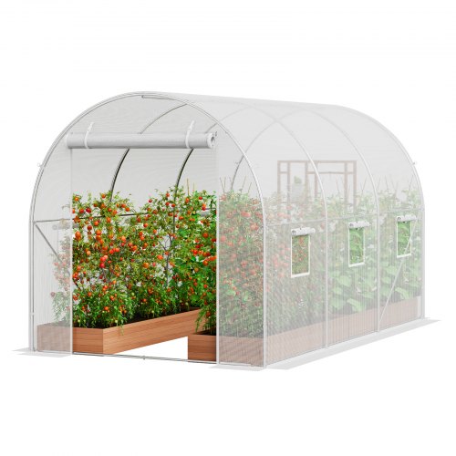 VEVOR Walk-in Tunnel Greenhouse 2.9x2x1.9 m Galvanized Frame PE Cover White