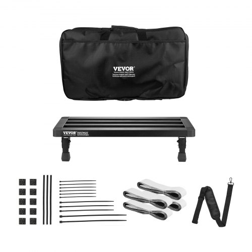 VEVOR Guitar Pedal Board, 20'' x 11'', Aluminum Alloy 2.64 lbs Super Light Folding Guitar Effects PedalBoard, with Carry Bag Velcro Fixed Strap Shoulder Strap Rolling Strips, for 10-12 Guitar Pedals