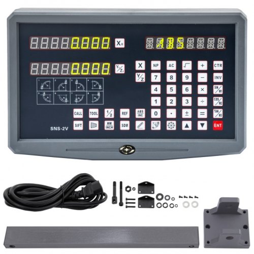 VEVOR 2 Axis Digital Readout Dro for Milling Lathe Machine Linear Scale Linear Encoder, 0.05 µm to 2 µm Resolutions TTL Input Signal with High Precision, Robust Casing and Stable Measurement