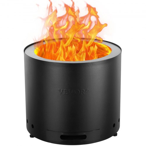 VEVOR Smokeless Fire Pit Stove Bonfire 49 cm Dia Wood Burning Stainless Steel