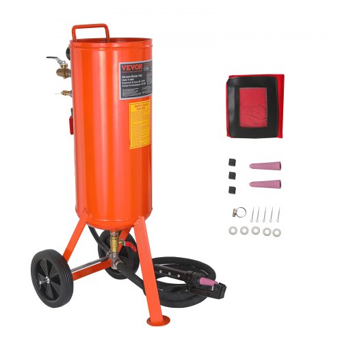 VEVOR 37.9 L Heavy-Duty Sand Blaster 60-110 PSI with 2 Nozzles & 7.5ft/228.6 cm Hose