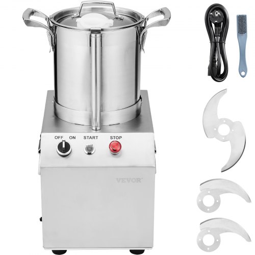 VEVOR Food Processor & Vegetable Chopper, 4L Food-Grade Stainless Steel Food Processor Chopper with 2 Extra S-Curve Blades, Ideal for Chopping Vegetables, Fruit, Grains, Nuts