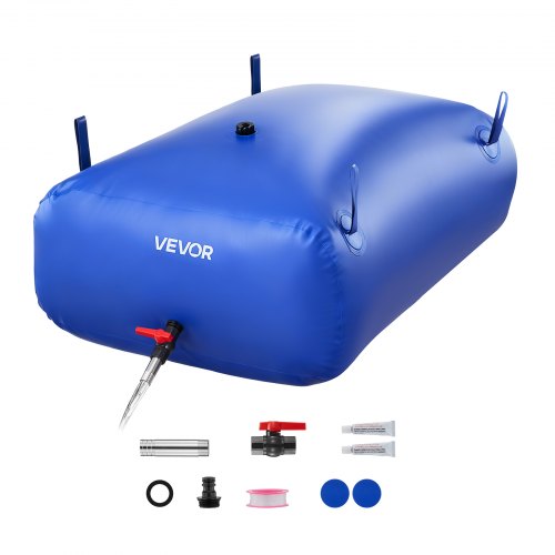 VEVOR Water Storage Bladder, 330L Water Storage Container Tank, 1000D PVC Large Capacity Soft Bag Bladder, Collapsible Portable for Garden Irrigation, Camping, RVs, Fire Prevention (Blue)
