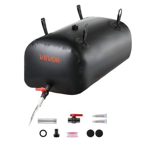 VEVOR Portable Water Storage Bladder 113.2 L PVC Collapsible Water Tank Black