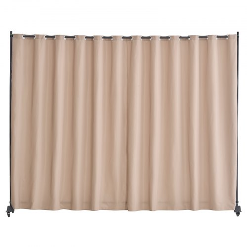 VEVOR Room Divider, Portable Panel Room Divider with Wheels Curtain Divider Stand, Freestanding Room Divider Privacy Screen for Office, Bedroom, Dining Room, Study, Brown