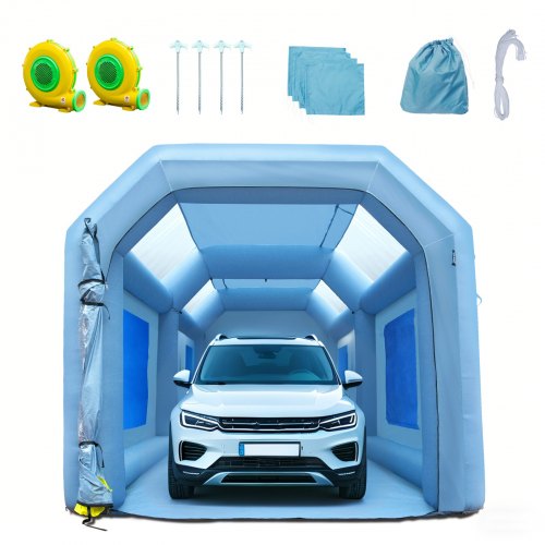 VEVOR Inflatable Spray Booth Car Paint Tent 610 cm x 305 cm x 244 cm Filter System 2 Blowers