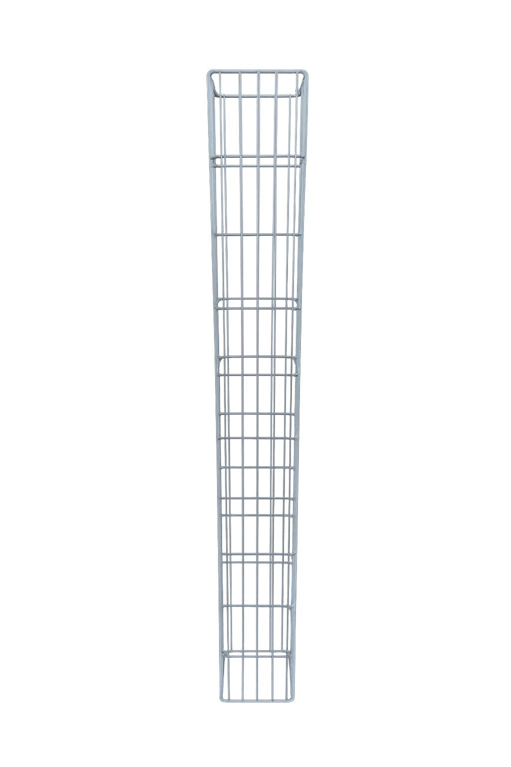 Rektangulär varmförzinkad gabionpelare, 27,3 cm x 27,3 cm, 200 cm hög, MW 5 cm x 20 cm, 8/6 mm tråd