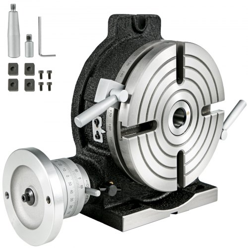 VEVOR Rotary Table 20.3 cm Vertical & Horizontal Rotary Table, 20.3 cm Horizontal Vertical HV8 Precision 3MT Milling Drilling Machine Vernier Reading Milling Drilling Boring for Milling Machine
