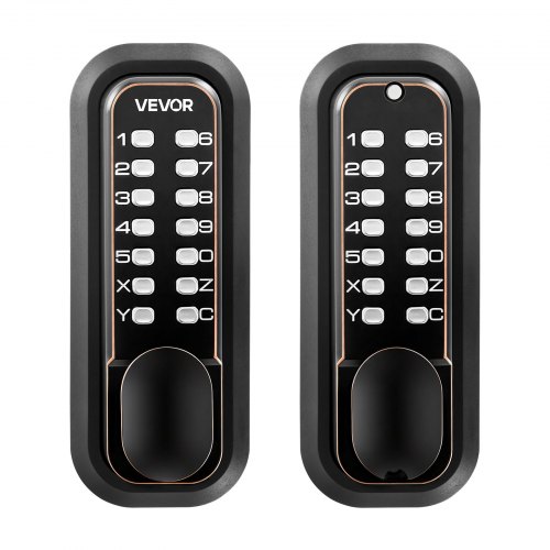 VEVOR Mechanical Keyless Entry Door Lock, 2.0 Code Upgrade, 4-7 Digits Code, Double-Sided Push Button Combination Mechanical Keypad Door Knob, Auto Locking, for Indoor or Outdoor, Oil-Rubbed Bronze
