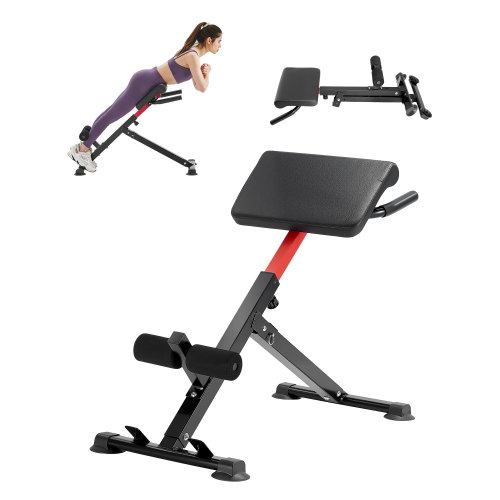 VEVOR Roman Chair Hyperextension Bench, 250 lbs Adjustable & Foldable Extension Machine, Multi-Function Exercise Equipment for Glute, Hamstring, Back, and Ab Workout, Fitness Weight Bench for Home Gym