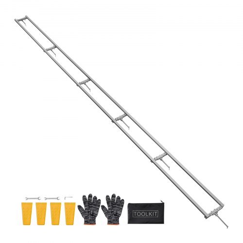 VEVOR Rail Mill Guide System, 4.57 m 6 Crossbar Chainsaw Mill Kits, Aluminum Saw Milling Rails System Works with Chainsaw, 4 Wedges, Adjustable Rail Milling Guide Kit for Builders Woodworkers