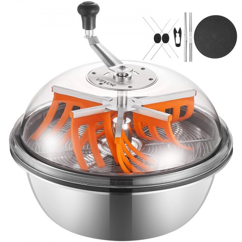 VEVOR Bud Leaf Bowl Trimmer, 490 mm Manual Bud Trimmer, with Sharp Stainless Steel Blades, Visual Cutting, Wet & Dry Hydroponic Cutting Machine, Twisted Spin Cut for Plants Leaves Buds Flowers