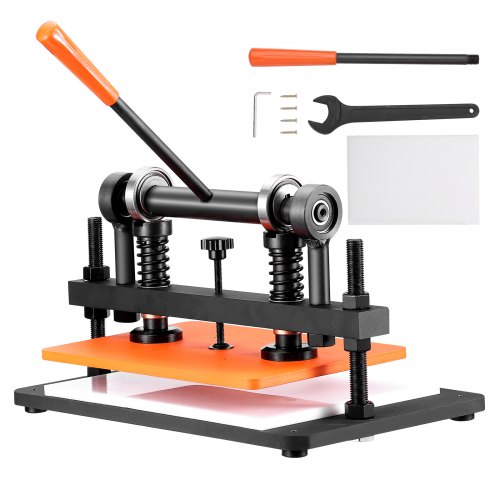 VEVOR Leather Cutting Machine, 36 x 25.9 cm Embossing Plate Manual Die Cutter, 1.2 cm Pressure Stroke Leather Embossing Machine, Dual Guide Shafts Die Cut Machine for Various of Materials