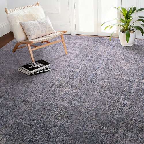 VEVOR Indoor Plush Area Rugs, 2.74 x 3.66 m Plush Carpet, Area Rugs Furry with Long Plushs Pile, Thick & Durable High-Pile Rug for High-Traffic Areas, Non-Shedding & Non-Slip Backing, Blue-Gray
