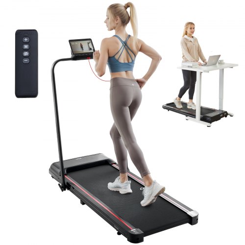 VEVOR Walking Pad, Under Desk Treadmill for Home Office, Working Walking Running Machine, 265 Lbs Capacity Folding Treadmill, 2.5HP 2 in 1 Portable Pad with Handle Bar, Remote Control and LED Display