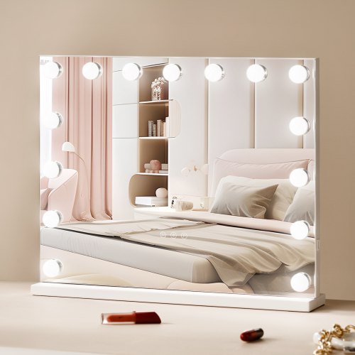 VEVOR Hollywood Vanity Mirror With Lights w/ USB Desktop Wall-mount 58x46 cm