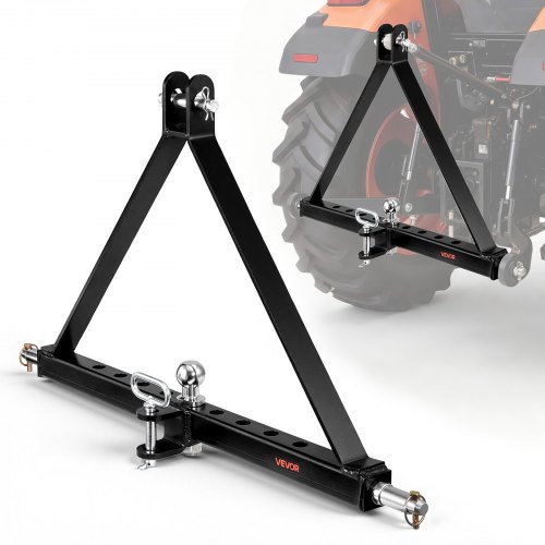 VEVOR 3 Point Trailer Hitch with Trailer Ball, 3 Pt Quick Hitch Attachment, Tractor Tow Drawbar Adapter, Compatible with Category 2 Tractor, Kubota, Mahindra, Ford, Yanmar, John Deere, Massey Ferguson