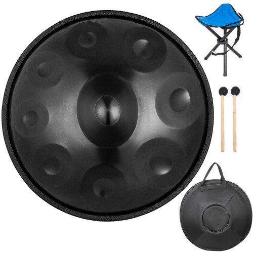 VEVOR Brown Harmonic Handpan Drum Hand pan In D Minor 9 Notes 22 Inch Steel Hand Drum with Soft Hand Pan Bag Hand Pan Hang Drum, Advanced Hand Pan In D Minor 9 Notes Steel Hand Drum + Soft Hand Pan Bag (22" (56cm), Brown (d Minor) 9 Notes (d3 A Bb C D E F