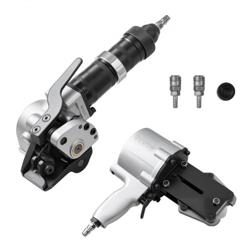 VEVOR Pneumatic Steel Strapping Machine, 8500 N Tension Force, Metal Strapping Tool Tensioner and Cutter Sealer for 32 mm Width Metal Belt, Heavy Duty Split Type Baler for High Tensile Packaging