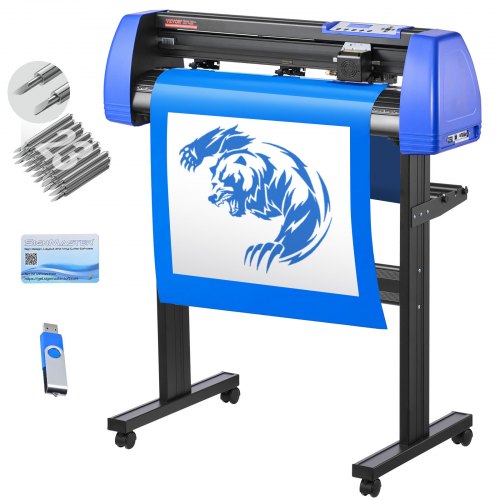 VEVOR Vinyl Cutter 720mm Vinyl Cutter Machine Maximum Paper Feed 28inch Vinyl Plotter Cutter Machine with Sturdy Floor Stand Adjustable Force and Speed for Sign Making Vinyl Plotter