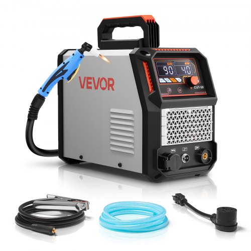 VEVOR Plasma Cutter, 50A Plasma Cutting Machine, 220V Digital Display IGBT Inverter Cutter Machine with 2T/4T Function & Adjustable PA/PT Time for Home Repairs, Workshops