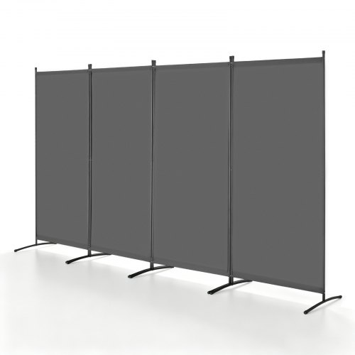 VEVOR Room Divider, 4 Panels Room Divider, Folding Privacy Screen and Portable Partition Divider for Room Separation, Freestanding Room Partitions for Office, Bedroom, Study, Grey