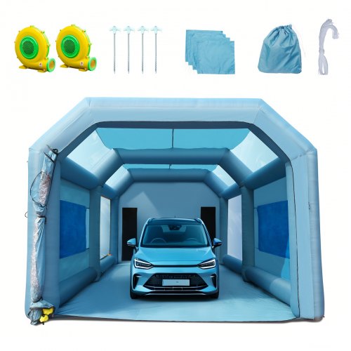 VEVOR Inflatable Spray Booth Car Paint Tent 701 cm x 396 cm x 259 cm Filter System 2 Blowers