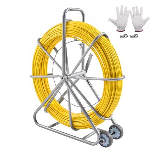 VEVOR Fish Tape Puller Fiberglass 200mx7,9mm (656 ft 5/16 in) Wire Cable Running Duct Rodder