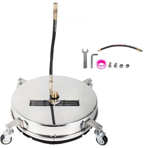 VEVOR Surface Cleaner, 4000 psi Pressure Surface Cleaner, 18" Pressure Washer Surface Cleaner 1/4" QC Pressure Washing Surface Cleaner Stainless Steel Pressure Cleaner for Decks with Twin Rotary Arm