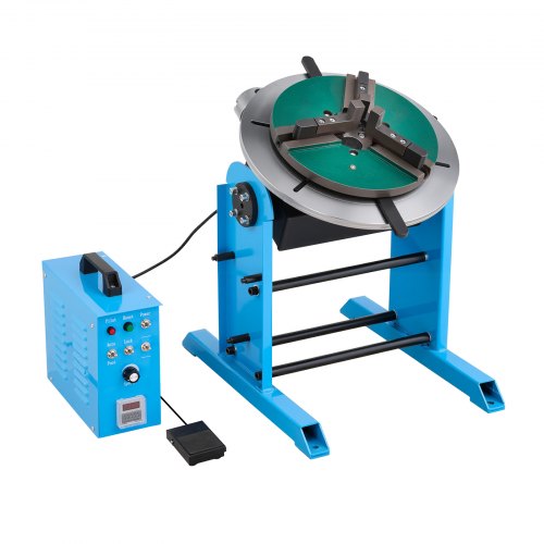 VEVOR Rotary Welding Positioner, 441 lbs Load Capacity, -45° to 90° Tilt Angle Welding Positioner Turntable Table, 0.5-5 RPM Speed Control, Electric and Foot Pedal, for Cutting, Grinding, Assembly