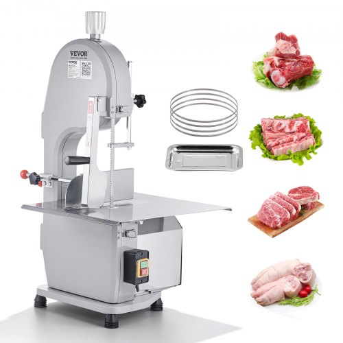 VEVOR 1500W Commercial Electric Meat Bandsaw Stainless Steel Bone Sawing Machine