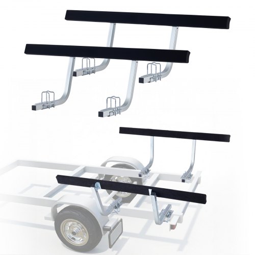 VEVOR Boat Trailer Guides, 425 mm/475 mm Height Adjustable Trailers Guide, 2PCS Thickened Steel Trailer Guide-Ons with Thick Support Pads, Fits L-Beam, Box or C-Channel Bunk-Style Pontoon Trailers