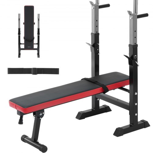 VEVOR Weight Bench, Adjustable Weight Bench for Full Body Workout, 400lbs Exercise Sit up Bench for Home Gym Strength Training, Weight Bench Press with Quick Folding and Fast Adjustment