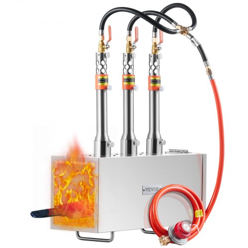 VEVOR Portable Propane Forge, 3 Burner Farrier Forge, 2600℉ Tool and Knife Making Blacksmithing Gas Forge, Large Capacity Square Stainless Steel Gas Forging Tools and Equipment for Metal Forging