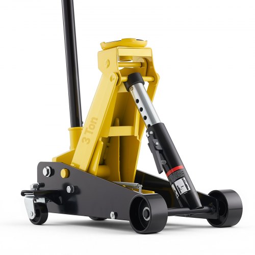 VEVOR Low Profile Floor Jack, 3 Ton Capacity, Steel Racing Floor Jack with Single Piston Quick Lift Pump, Hydraulic Trolley Car Lift for Sports Cars, Sedans, SUVs, Pickups, Lifting Range 130-500 mm
