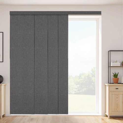 VEVOR Panel Track Blinds, Extendable Track from 116 cm to 218 cm W, Trimmable Panel Curtains Up to 243cm H, Vertical Blackout Panel Blinds for Sliding Doors, Patio Doors, Room Divider, Dark Gray