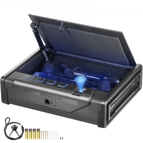VEVOR Gun Safe for Pistols Biometric Gun Safe with 3 Access Ways for 2 Pistols